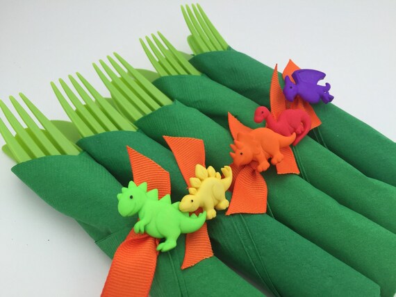 Dinosaur Flatware, Dinosaur Party Cutlery and Napkin Set, Dinosaur Theme Party Tableware, Dinosaur Party Supplies