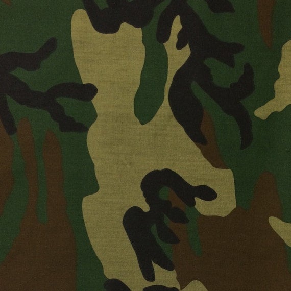 Camouflage Print Fabric Cotton Polyester Broadcloth By The