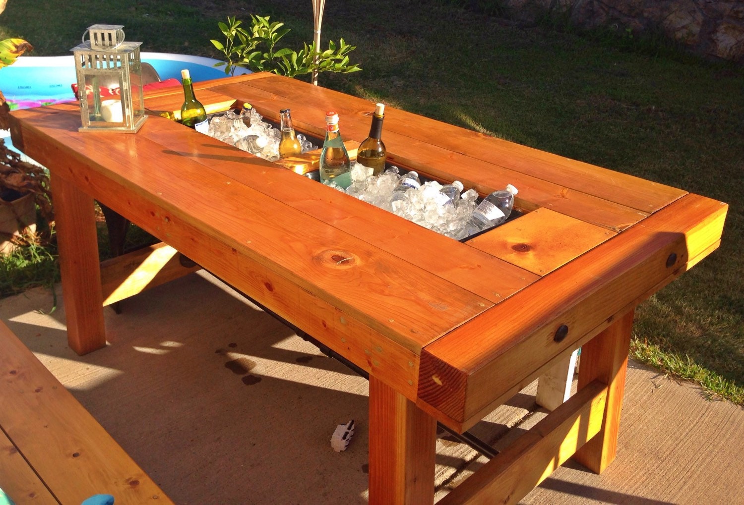 outdoor patio cooler table