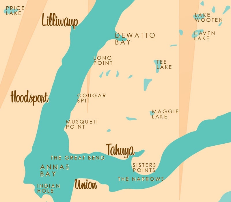 Hood Canal WA Map Barrel End