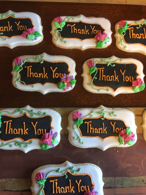 12 Thank You sugar cookies