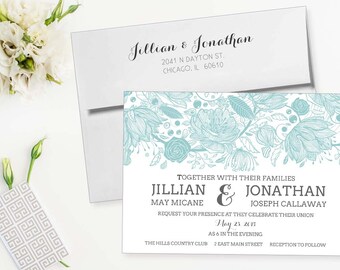 Mountain Wedding Invitations Set Mountaintop by LetterLoftPrints