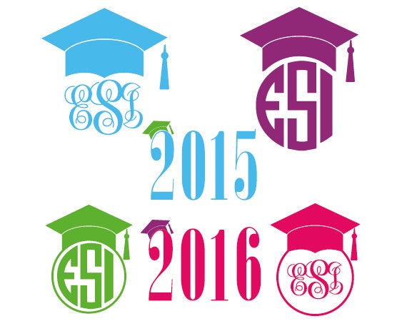 Download Graduation caps monogram frame designs 2015 & by ESIdesignsdigital