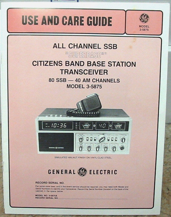 General Electric GE Superbase CB Radio Owners Manual ge radio schematic 