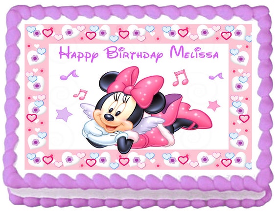 MINNIE MOUSE Edible Image Cake Topper By SweetiesCakeToppers