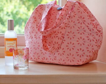 Pink Chukri Wash Bag Hand Block Printed on Organic Cotton