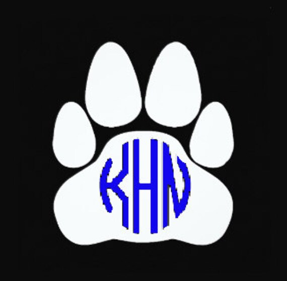 Items similar to Paw Print (University of Kentucky) Monogramed Decal ...