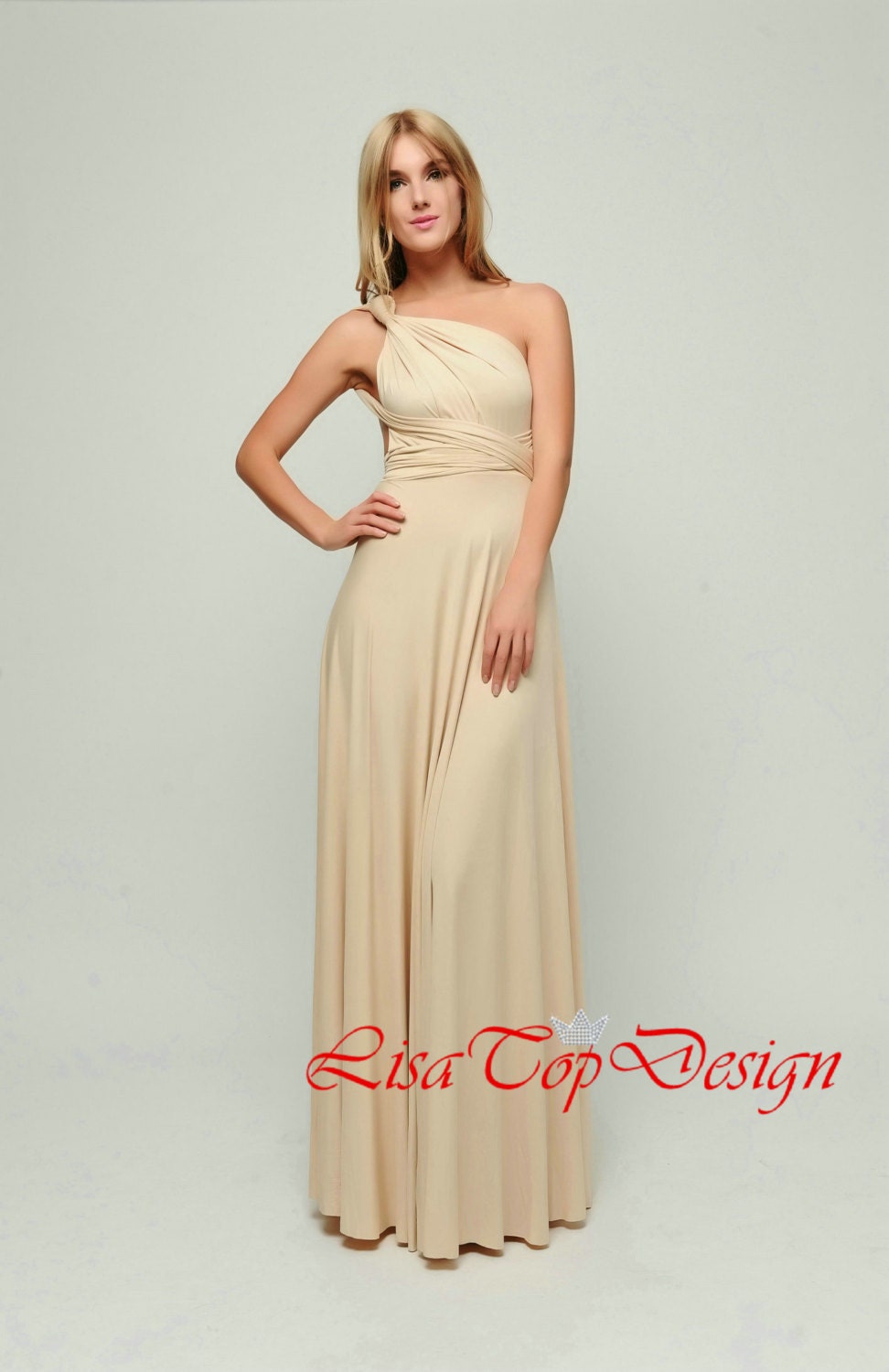Champagne Bridesmaid Dresses Long Infinity Dress By Lisatopdesign