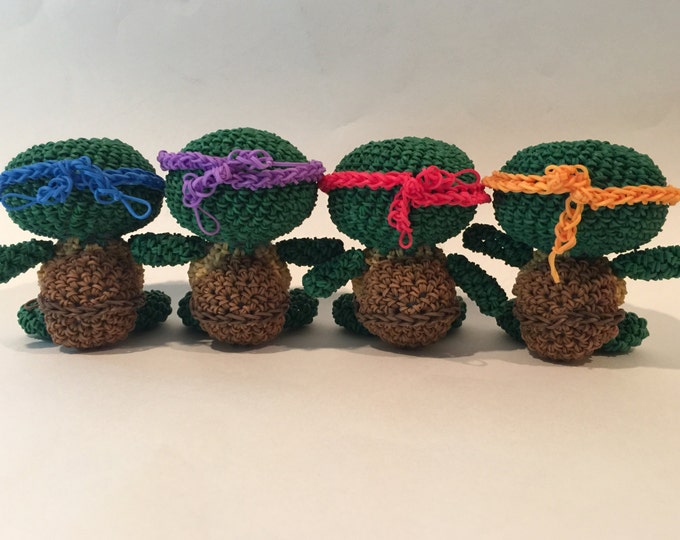 Teenage Mutant Ninja Turtles Combo Play Pack Rubber Band Figure, Rainbow Loom Loomigurumi, Rainbow Loom Character