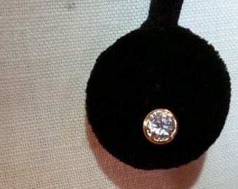 14KT Yellow Gold Post Earrings CZ