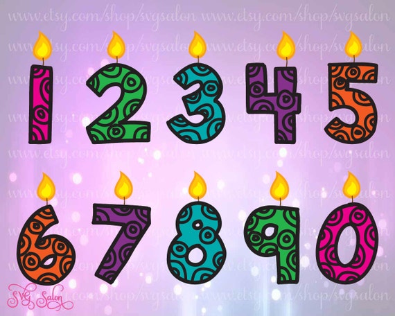 Download Swirly Birthday Candle Number Cutting File Set in Svg by ...