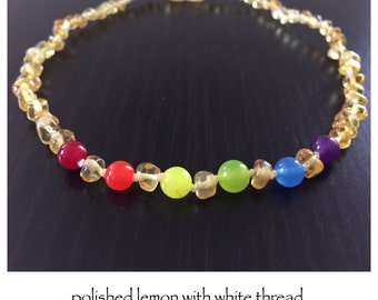 Baltic Amber Teething Necklace - RAINBOW