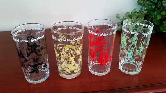 Items Similar To Four Vintage Wizard Of Oz Drinking Glasses On Etsy