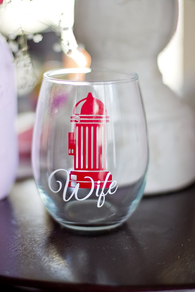 Firefighter Wife Stemless Wine Glass By Lockandkeyglamourie   Il Fullxfull.809316876 Ckgl 