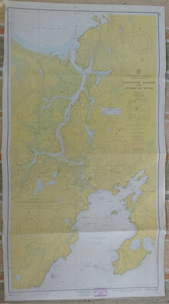 Vintage Nautical Chart of Gloucester Massachusetts