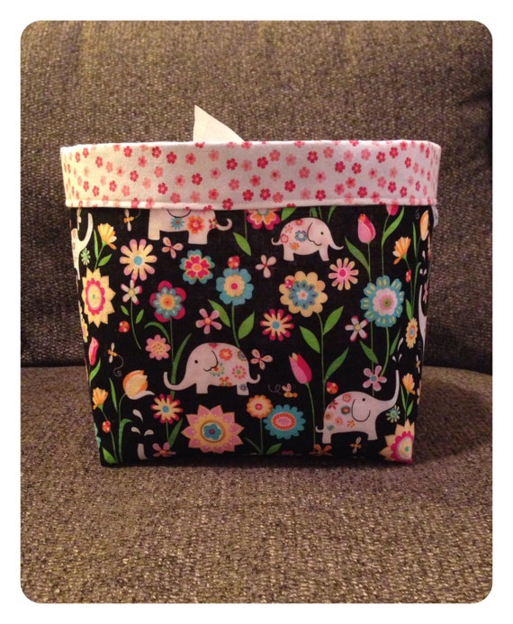 Items similar to Fabric storage bin, storage bin, bright and whimsical