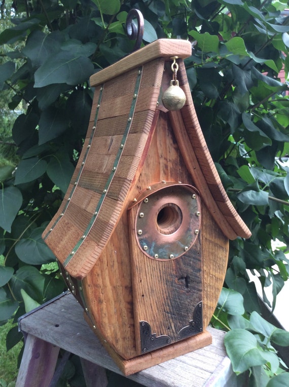 Unique Barnwood Birdhouse Handmade Recycled Handmade Gift