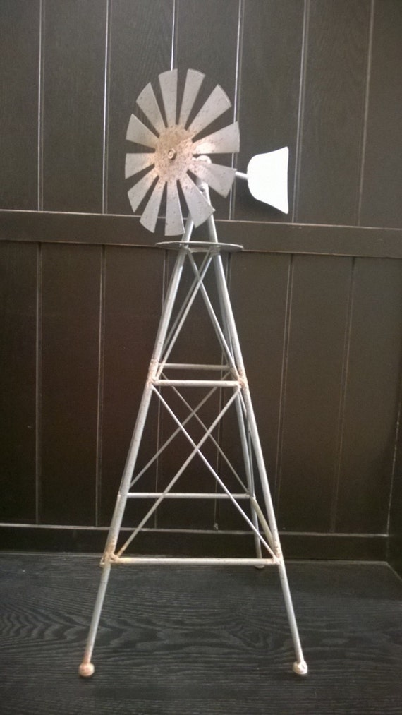 Mini Rustic Metal Windmill