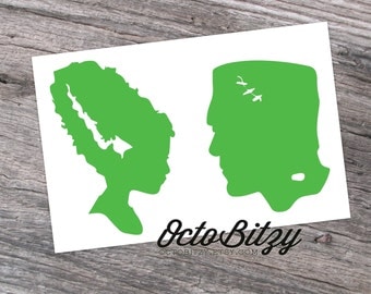 Frankenstein In Love, Frankenstein and the Bride of Frankenstein Decal Sticker