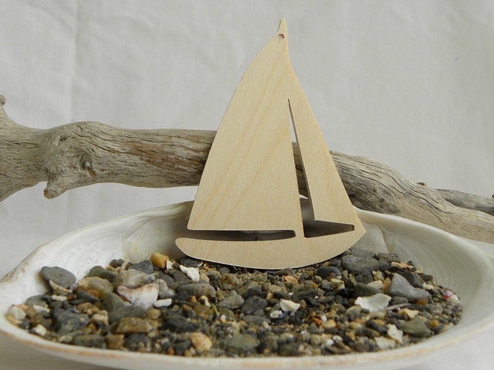 small wooden sailboat ornaments