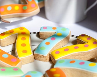 Items similar to Number cookies decorated letter cookies birthday age ...