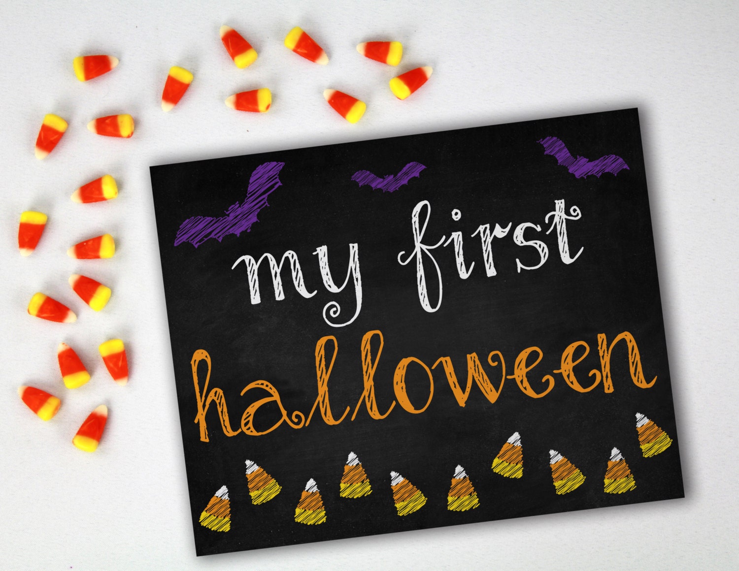 MY FIRST HALLOWEEN Photo Prop 8x10 Printable Chalk Art