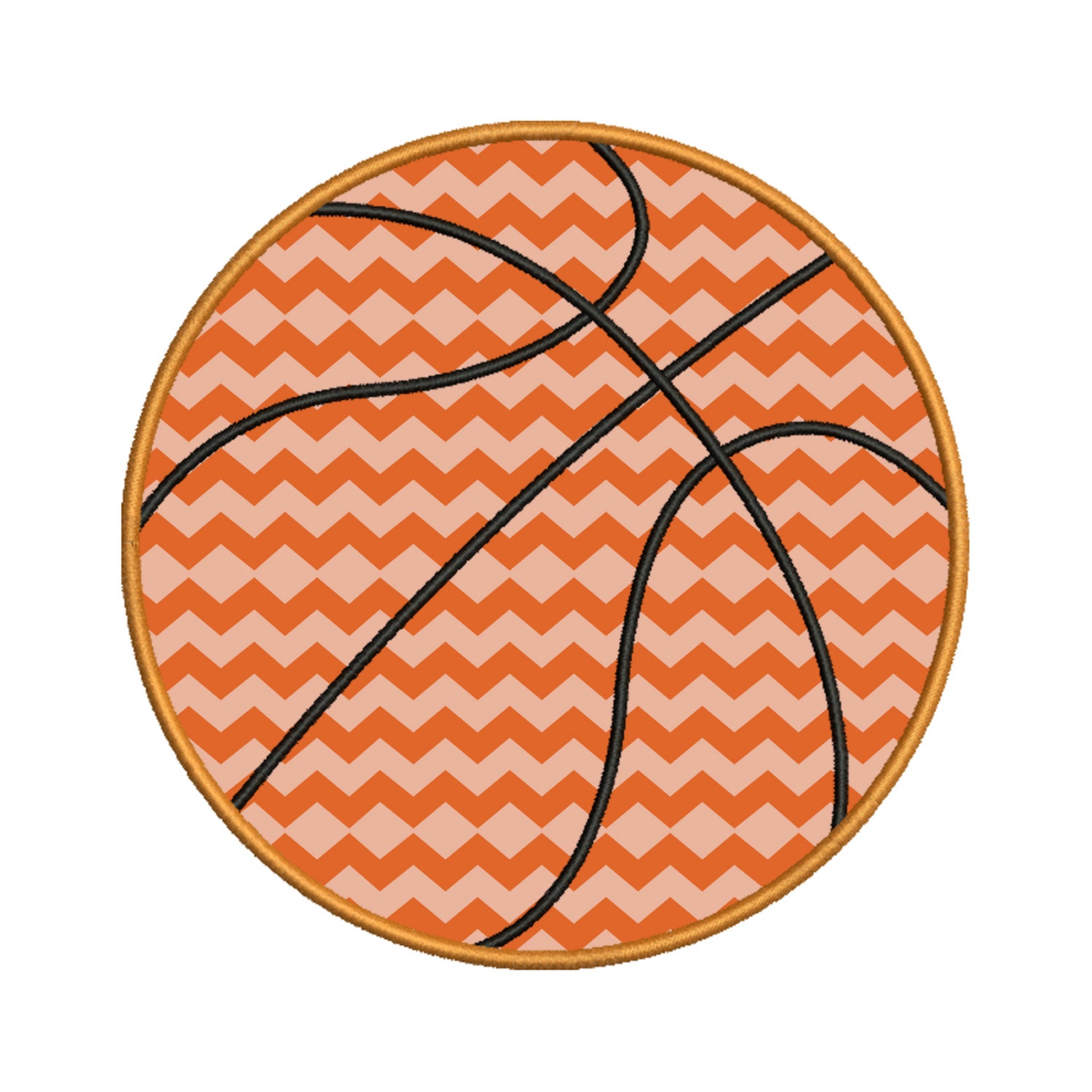 Basketball Applique Embroidery Design Instant by LaughLoveApplique