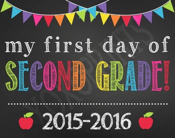 Items similar to First Day Of Second Grade Back to School Sign ...