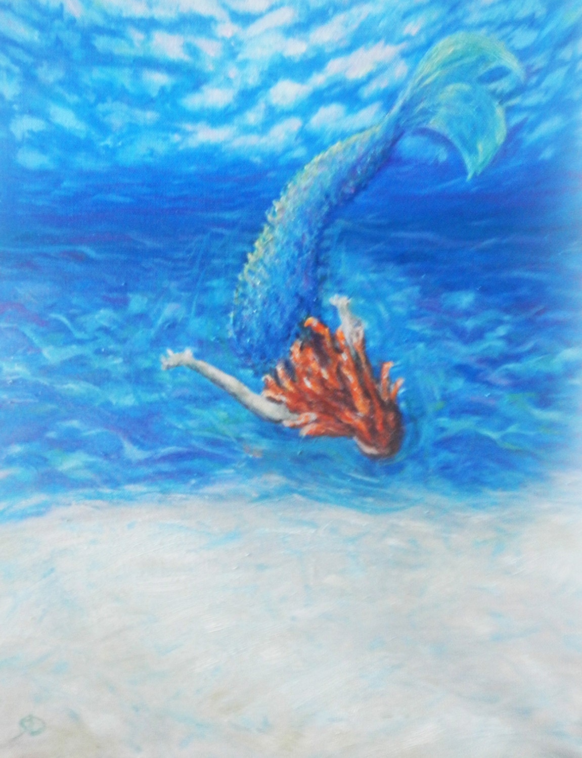 Bronwynn the Mermaid Oil Painting by MadamCurio on Etsy
