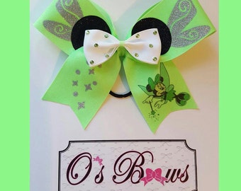 Minnie ears with Tinkerbell wings Cheer Bow
