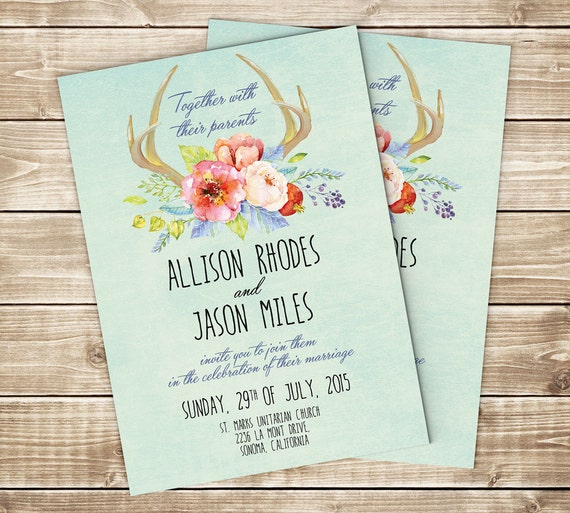 Antler Wedding Invitations 9