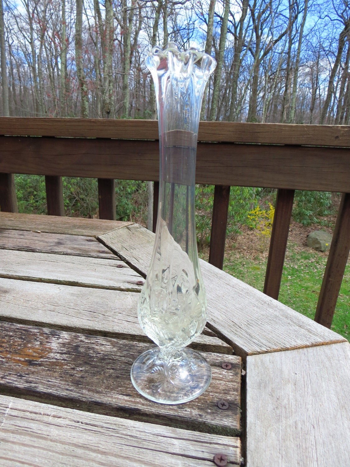 Fenton Strawberry Clear Bud Vase 10