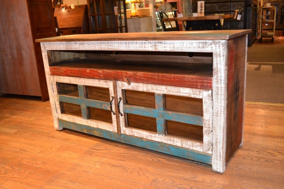Reclaimed Wood 55 inch TV stand by ReclaimedwoodStore on Etsy
