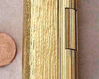 Rare DUNHILL Rollagas Gold Plated LIGHTER S Style 2 Dual Textures Thick BARK and Thin Classic Lines