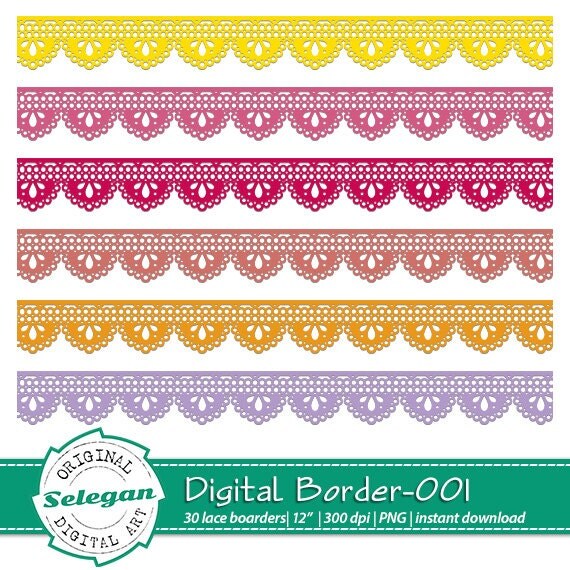 lace Digital Lace Border 001 scrapbook digital