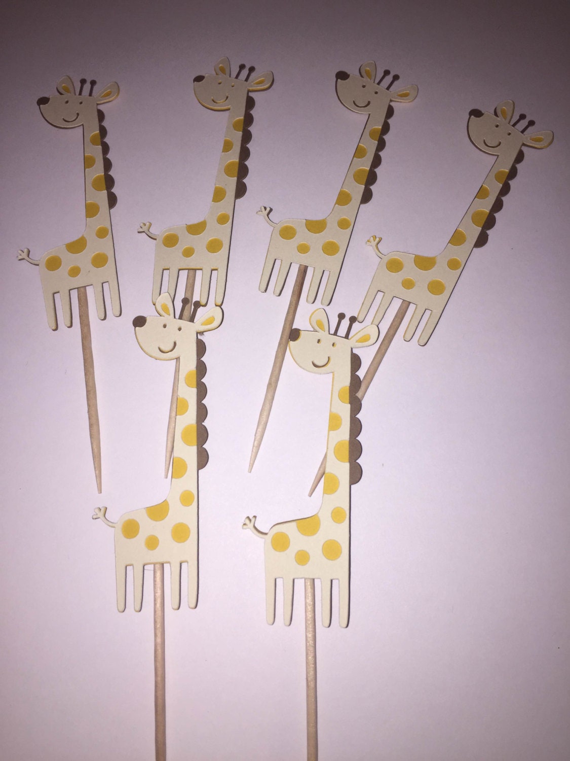 12 Giraffe Cupcake Toppers Baby Shower or Birthday Party