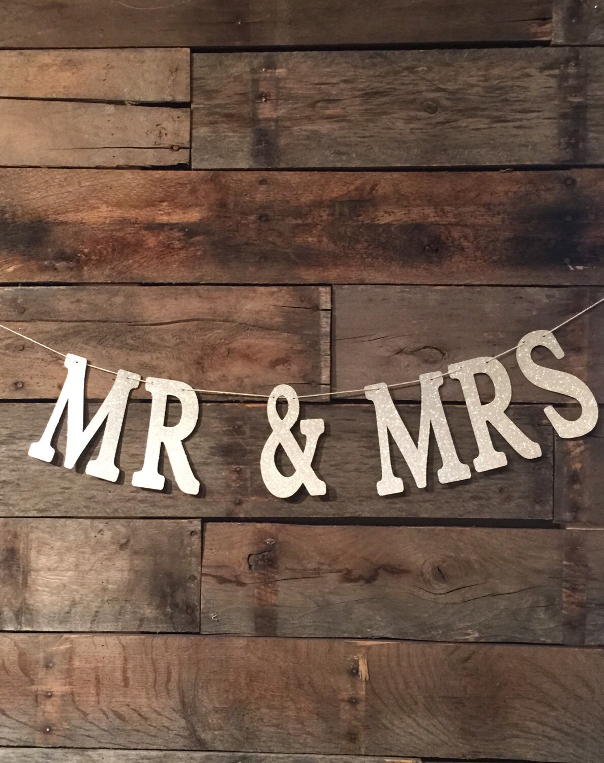 Silver Glitter Banner Mr And Mrs Banner Wedding Sign