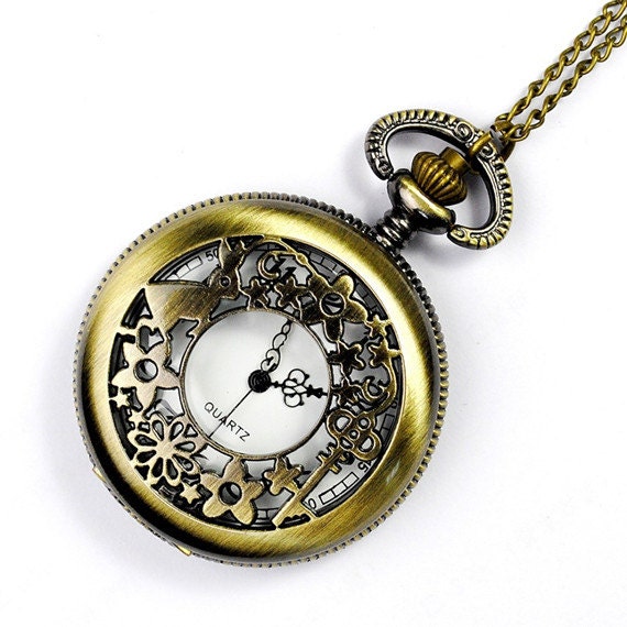 Alice in Wonderland Pocket Watch Necklace Kit Bronze Pocket