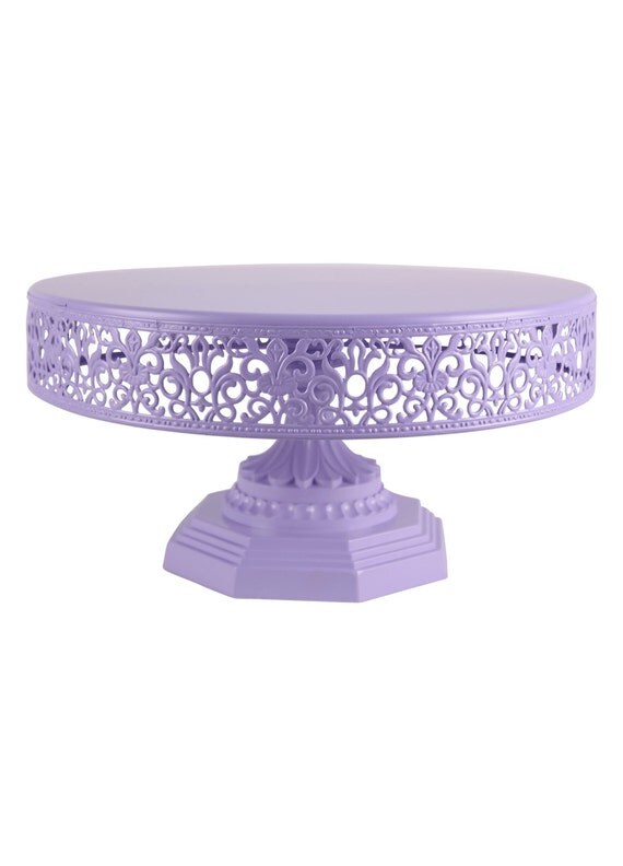 Purple Cake Stand 12 Inch Round Birthday by PlatinumHomeDesigns