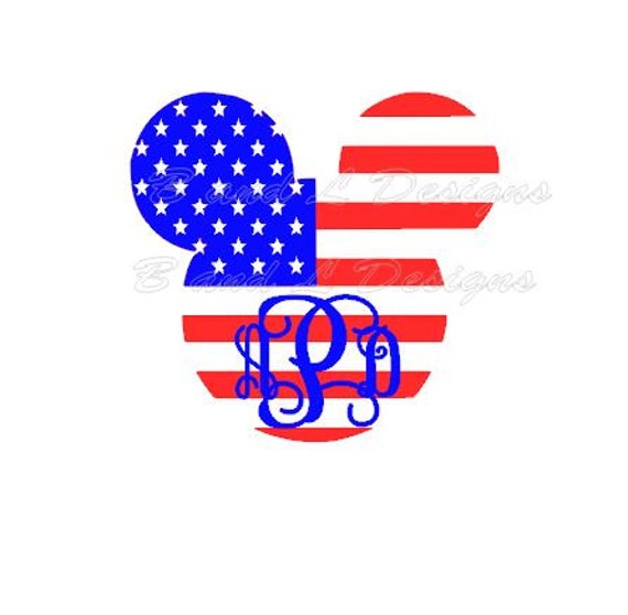 Download American Flag Mickey Mouse Monogram by BandLSistersDesigns ...