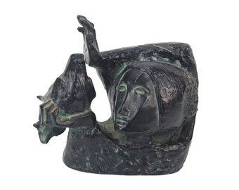 Modernist Alvar Sunol “La Paloma” The Dove Verdigris Resin Sculpture