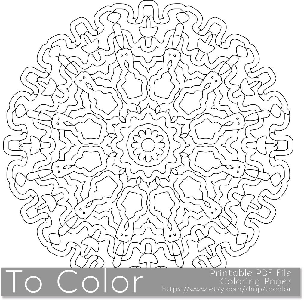 Printable Coloring Pages for Adults Mandala Pattern PDF by ...