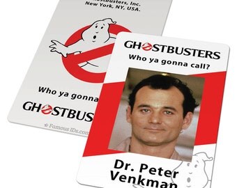 Custom ID Card Badge: Ghostbusters Ghostbuster, Sci-fi Cosplay Costume Prop Gift, Ghost Busters, Who ya gonna call, Birthday and Christmas