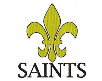 Saints with Filled Fleur De Lis Embroidery Design, 4x4, 5x7, 6x10 Hoop Instant Download