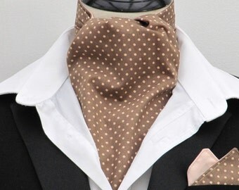 Paisley Satin Ascot With Matching Handkerchief (3 Colors)