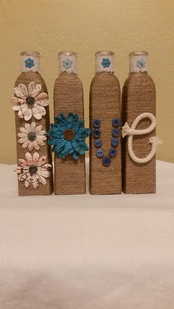 Twine wrapped bottles