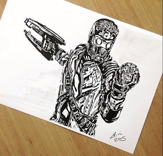 Star Lord sketch by BolinCradleyArt on Etsy