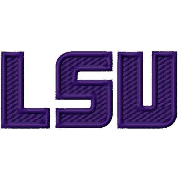 LSU Solid Fill 2 Machine Embroidery Design 3x3 4x4 5x5