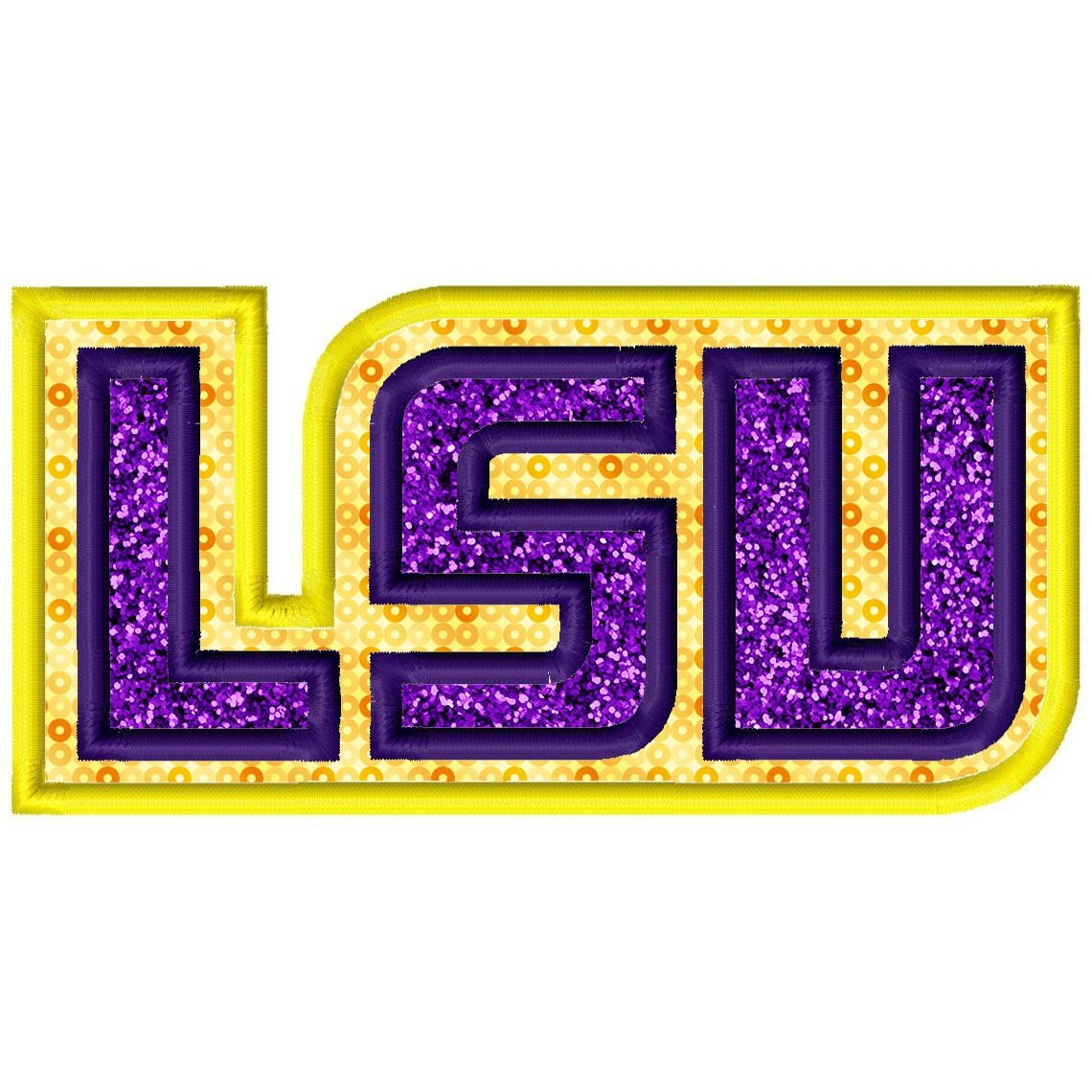 LSU Applique Embroidery Design 4x4 5x7 INSTANT DOWNLOAD