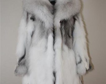 Luxury gift /Platinum Fox Fur Coat all sizes/ Wedding,or anniversary present